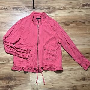 Sanctuary Pink Bomber Jacket with Zip-Front Closure
